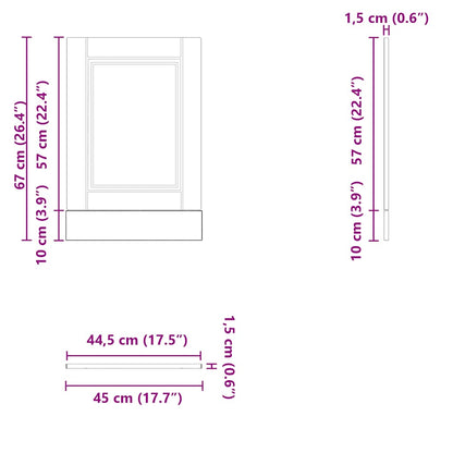 vidaXL Dishwasher Panel Porto Sonoma Oak 45x1,5x57 cm Engineered Wood