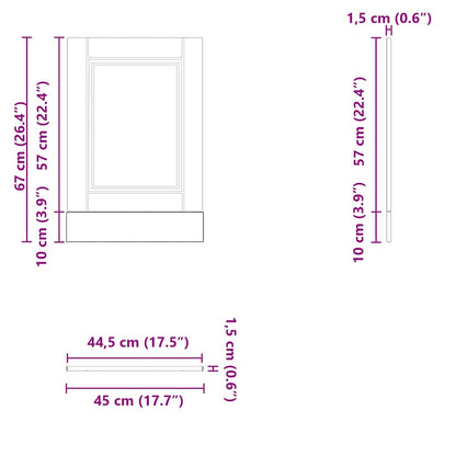 vidaXL Dishwasher Panel Porto Smoked Oak 45x1,5x57 cm Engineered Wood