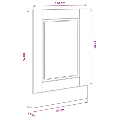 vidaXL Dishwasher Panel Porto Old Wood 45x1,5x57 cm Engineered Wood