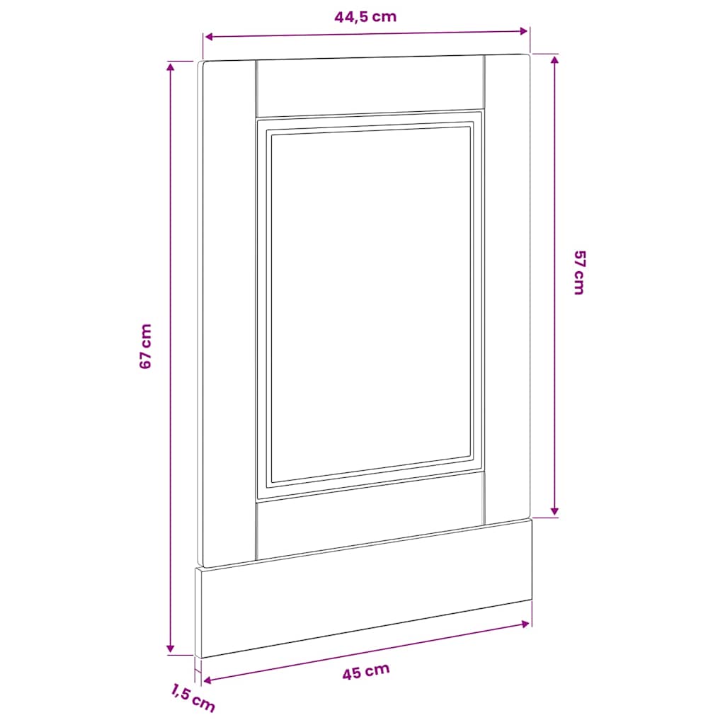 vidaXL Dishwasher Panel "Porto" Artisan Oak 45x1,5x57 cm Engineered Wood