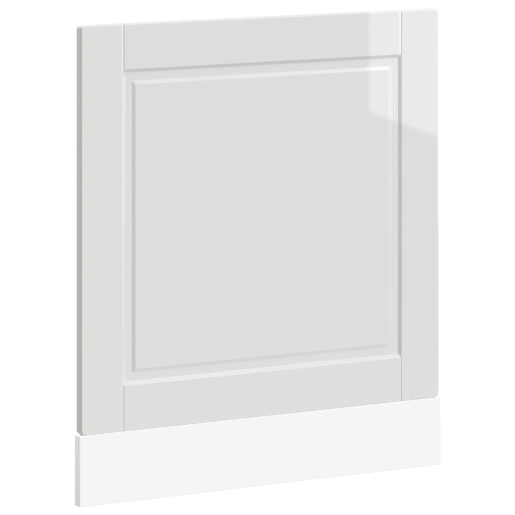 vidaXL Dishwasher Panel Porto High Gloss White 60x1.5x57 cm Engineered Wood