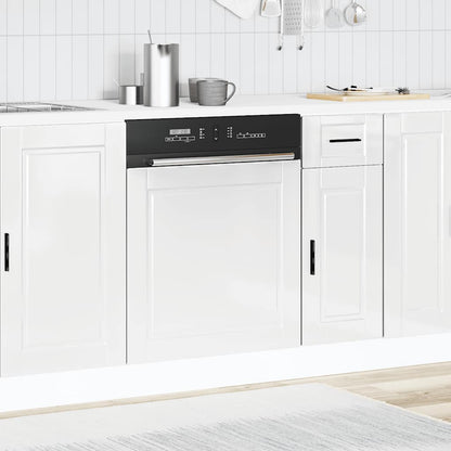 vidaXL Dishwasher Panel Porto High Gloss White 60x1.5x57 cm Engineered Wood