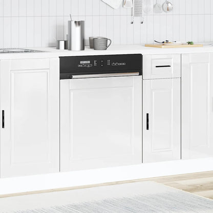 vidaXL Dishwasher Panel "Porto" High Gloss White 60x1,5x57 cm Engineered Wood