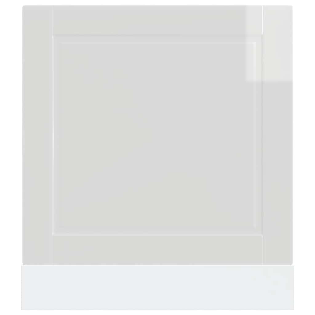 vidaXL Dishwasher Panel "Porto" High Gloss White 60x1,5x57 cm Engineered Wood