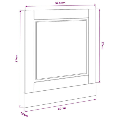 vidaXL Dishwasher Panel "Porto" Sonoma Oak 60x1,5x57 cm Engineered Wood