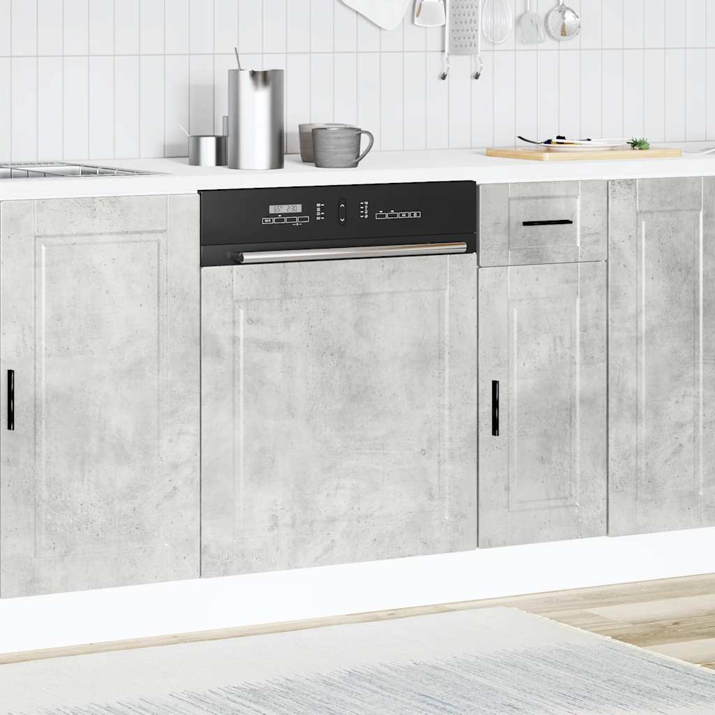 vidaXL Dishwasher Panel Porto Concrete Grey 60x1.5x57 cm Engineered Wood