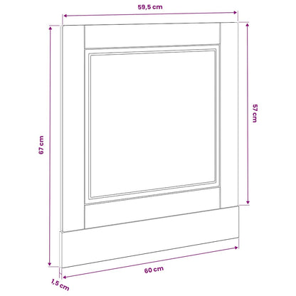 vidaXL Dishwasher Panel "Porto" Old Wood 60x1,5x57 cm Engineered Wood