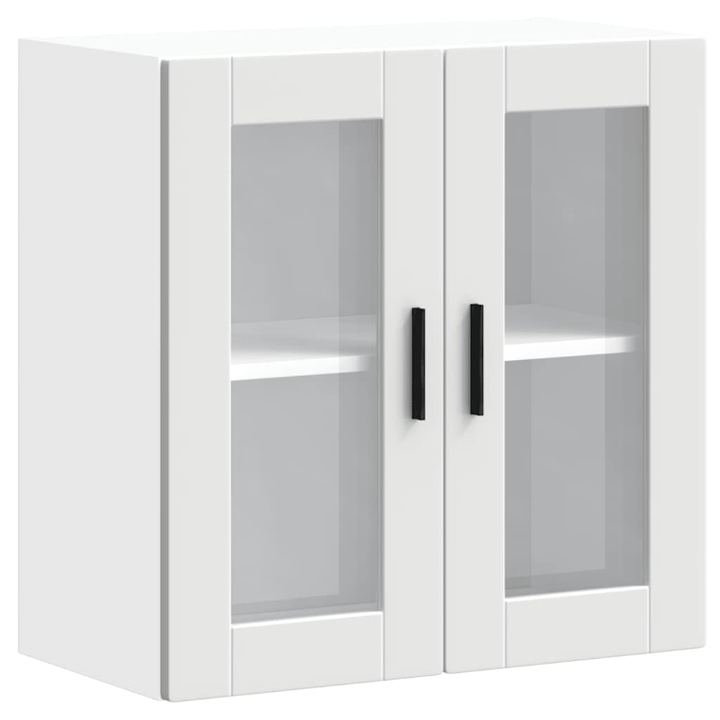 vidaXL Kitchen Wall Cabinet with Glass Door Porto White