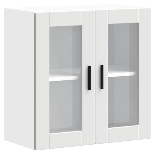 vidaXL Kitchen Wall Cabinet with Glass Door "Porto" White
