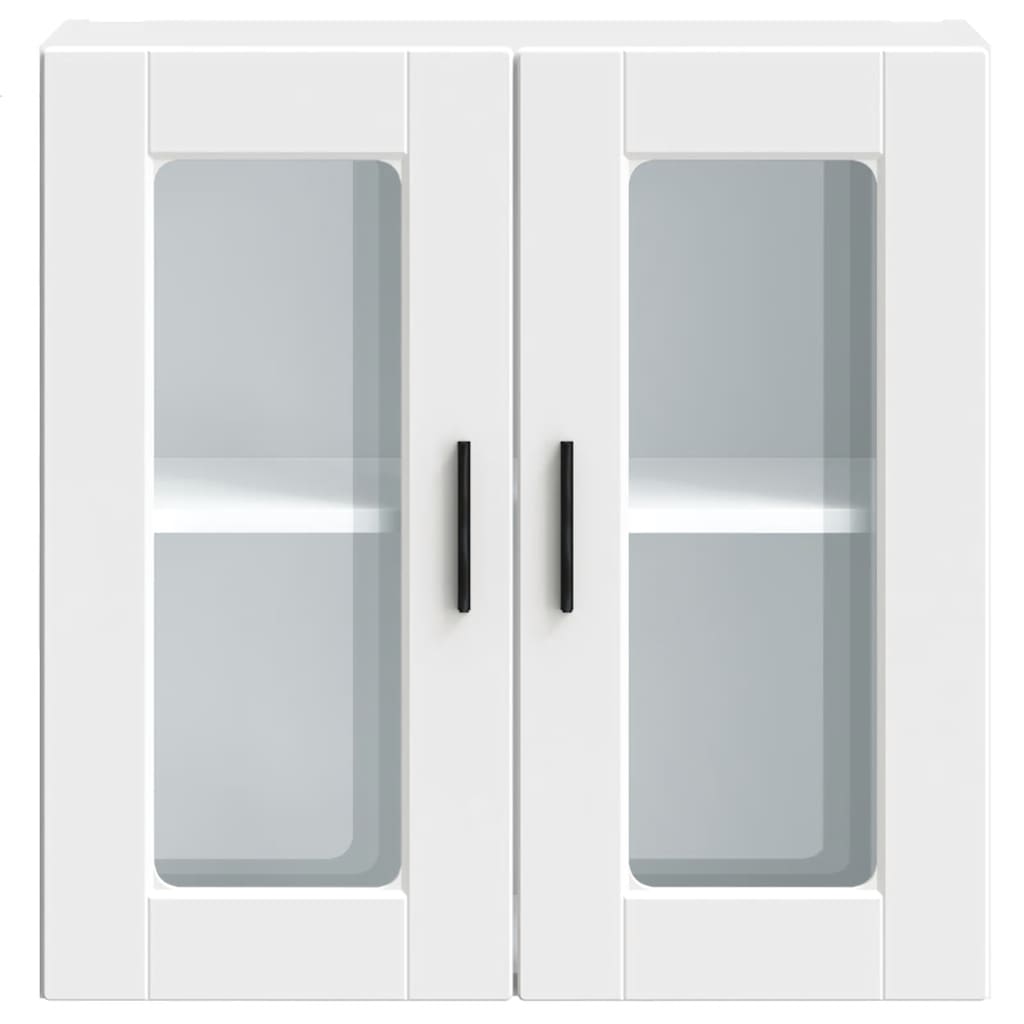 vidaXL Kitchen Wall Cabinet with Glass Door Porto White