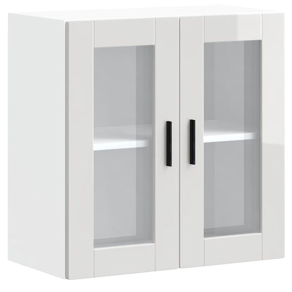 vidaXL Kitchen Wall Cabinet with Glass Door Porto High Gloss White