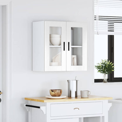 vidaXL Kitchen Wall Cabinet with Glass Door Porto High Gloss White