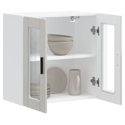 vidaXL Kitchen Wall Cabinet with Glass Door "Porto" High Gloss White