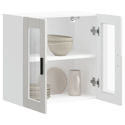 vidaXL Kitchen Wall Cabinet with Glass Door Porto High Gloss White