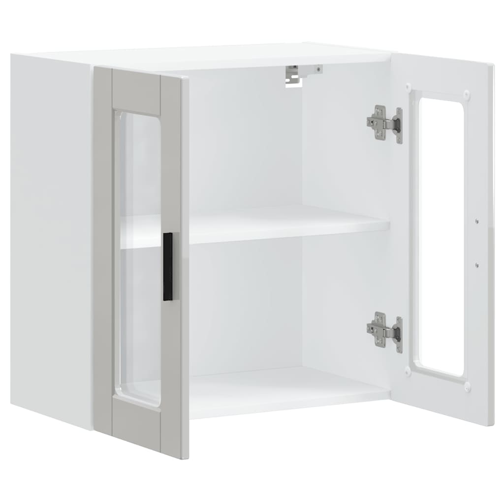 vidaXL Kitchen Wall Cabinet with Glass Door "Porto" High Gloss White
