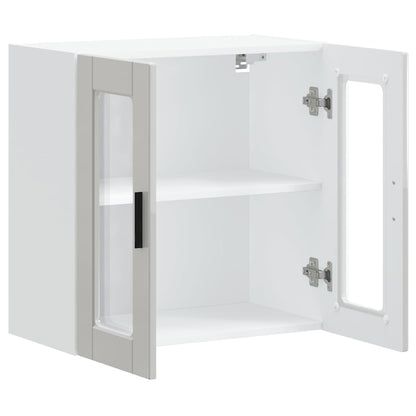 vidaXL Kitchen Wall Cabinet with Glass Door "Porto" High Gloss White