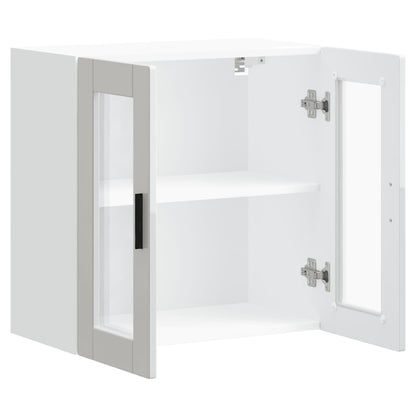vidaXL Kitchen Wall Cabinet with Glass Door Porto High Gloss White