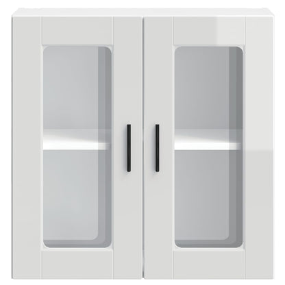 vidaXL Kitchen Wall Cabinet with Glass Door "Porto" High Gloss White
