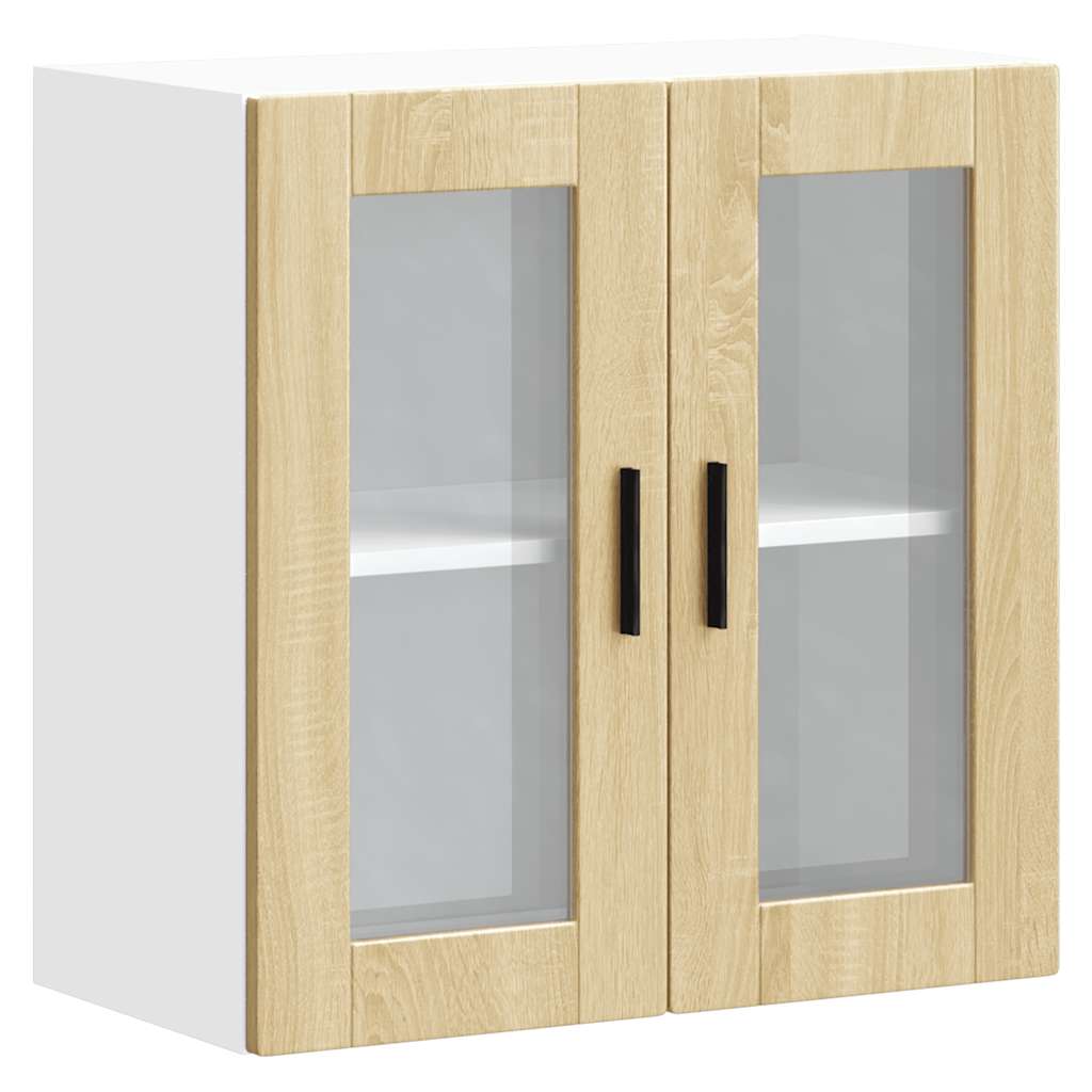 vidaXL Kitchen Wall Cabinet with Glass Door Porto Sonoma Oak