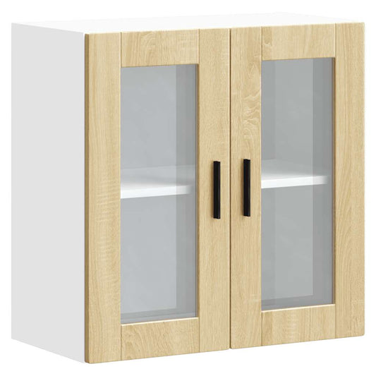 vidaXL Kitchen Wall Cabinet with Glass Door Porto Sonoma Oak