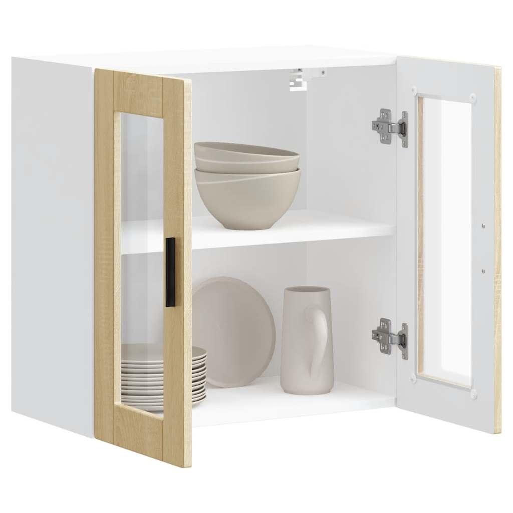 vidaXL Kitchen Wall Cabinet with Glass Door Porto Sonoma Oak