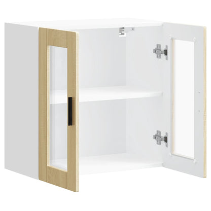 vidaXL Kitchen Wall Cabinet with Glass Door Porto Sonoma Oak