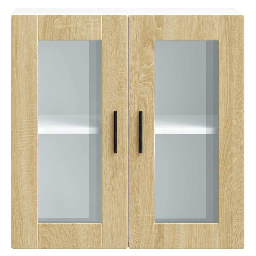 vidaXL Kitchen Wall Cabinet with Glass Door Porto Sonoma Oak
