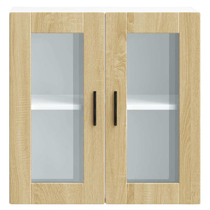 vidaXL Kitchen Wall Cabinet with Glass Door Porto Sonoma Oak
