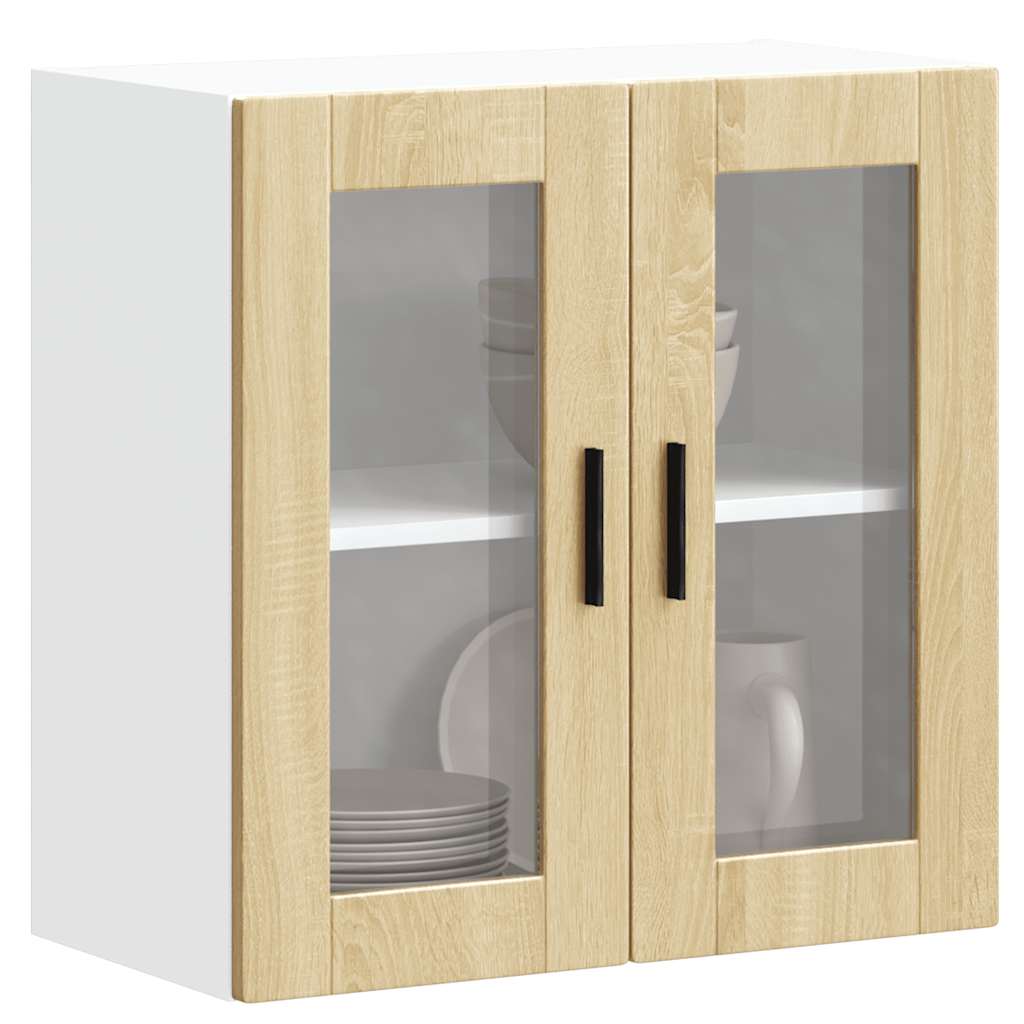vidaXL Kitchen Wall Cabinet with Glass Door Porto Sonoma Oak