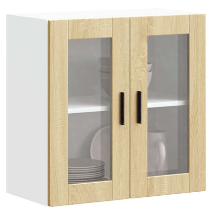 vidaXL Kitchen Wall Cabinet with Glass Door Porto Sonoma Oak