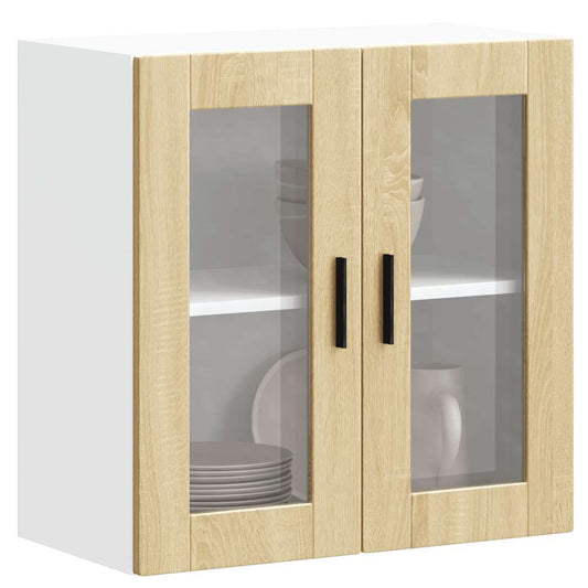 vidaXL Kitchen Wall Cabinet with Glass Door Porto Sonoma Oak