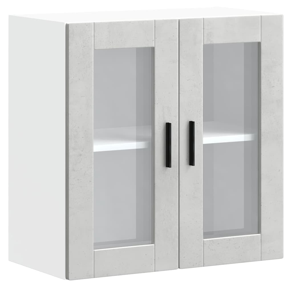 vidaXL Kitchen Wall Cabinet with Glass Door Porto Concrete Grey