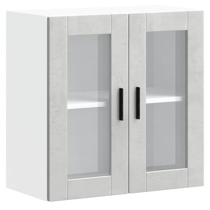 vidaXL Kitchen Wall Cabinet with Glass Door Porto Concrete Grey