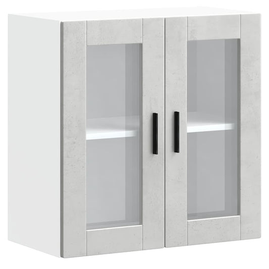 vidaXL Kitchen Wall Cabinet with Glass Door Porto Concrete Grey