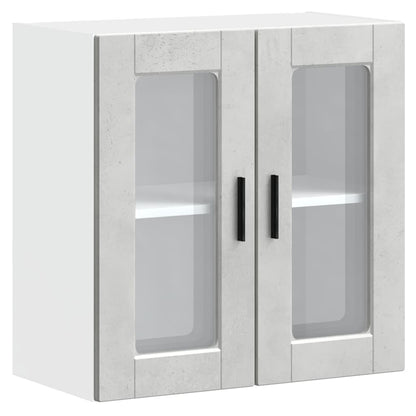 vidaXL Kitchen Wall Cabinet with Glass Door "Porto" Concrete Grey