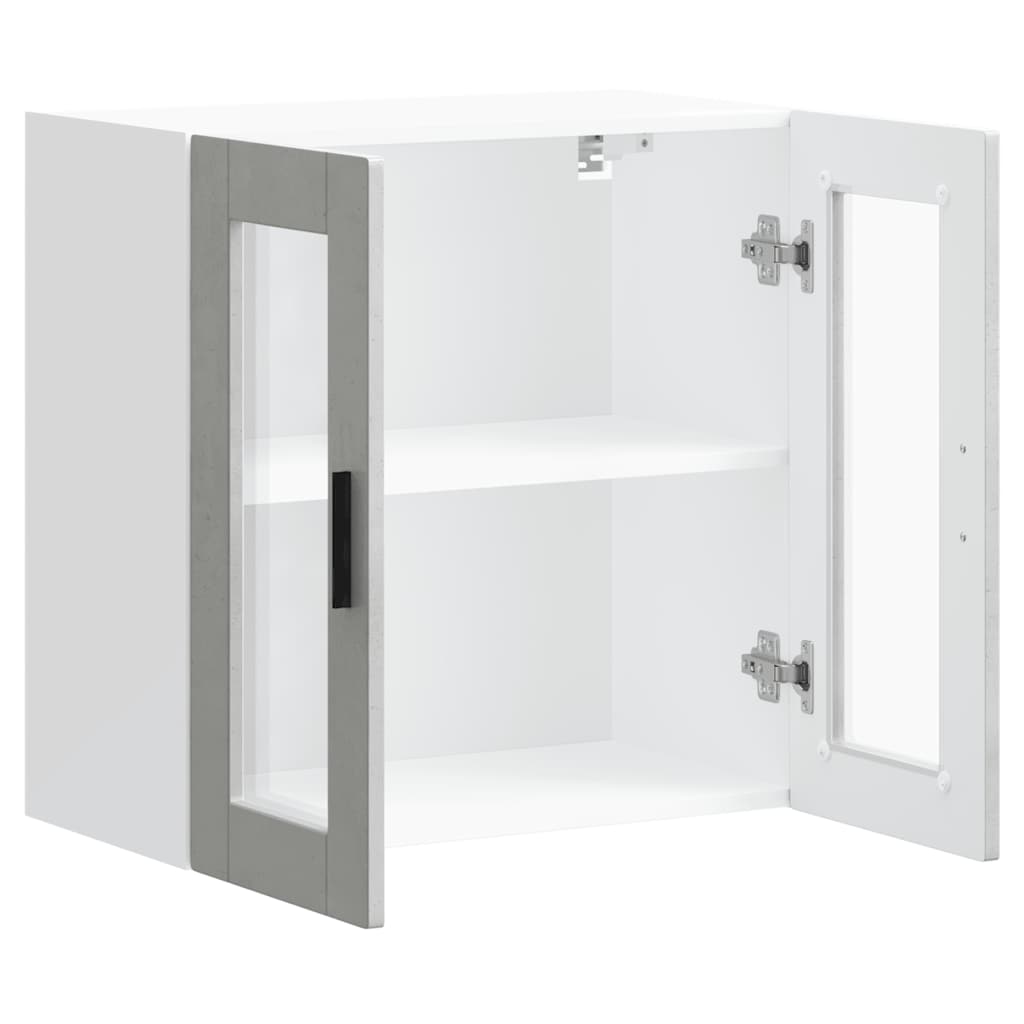 vidaXL Kitchen Wall Cabinet with Glass Door Porto Concrete Grey