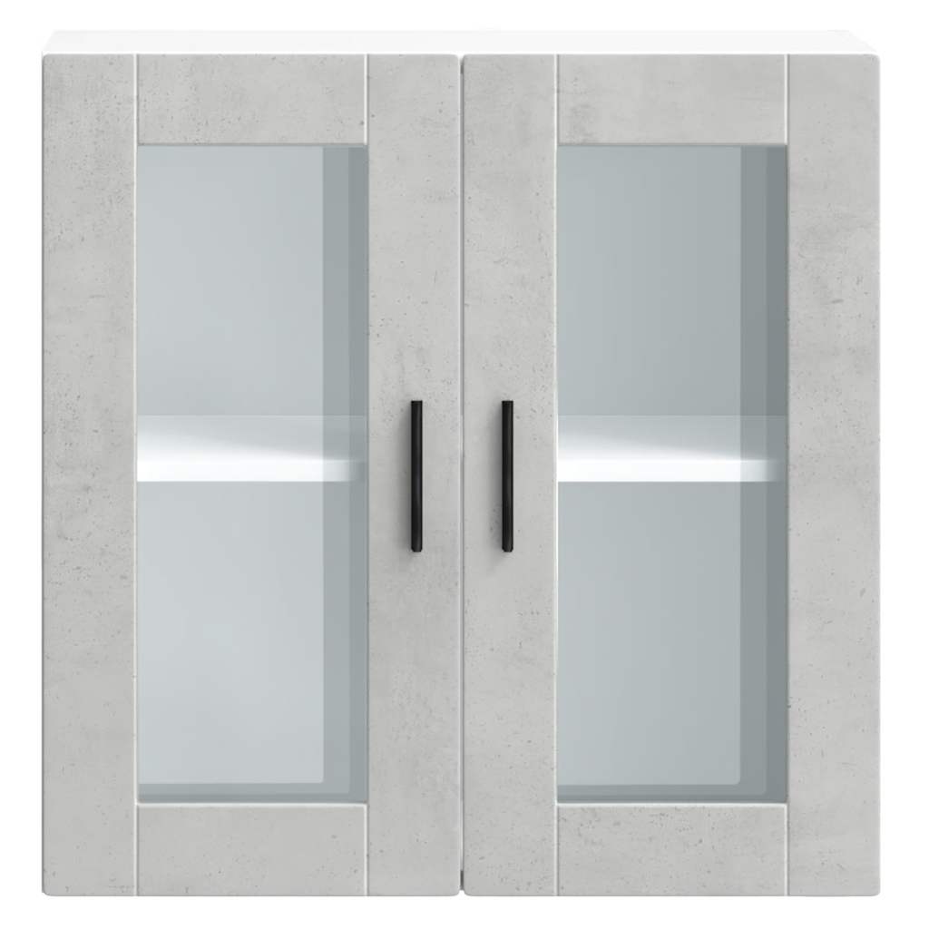 vidaXL Kitchen Wall Cabinet with Glass Door Porto Concrete Grey
