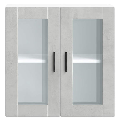 vidaXL Kitchen Wall Cabinet with Glass Door Porto Concrete Grey