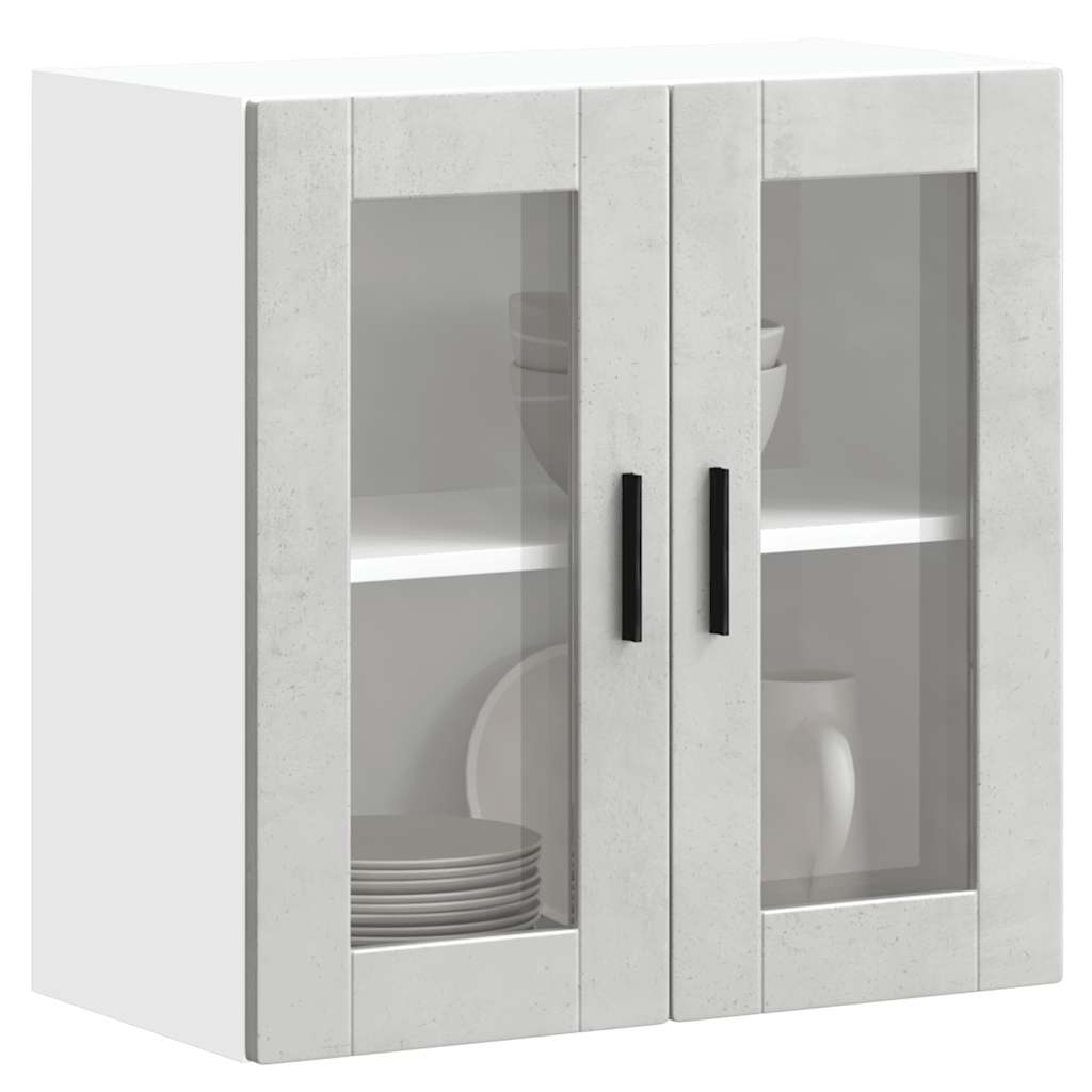 vidaXL Kitchen Wall Cabinet with Glass Door Porto Concrete Grey