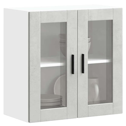 vidaXL Kitchen Wall Cabinet with Glass Door Porto Concrete Grey