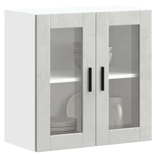 vidaXL Kitchen Wall Cabinet with Glass Door Porto Concrete Grey