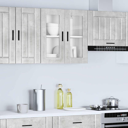 vidaXL Kitchen Wall Cabinet with Glass Door "Porto" Concrete Grey
