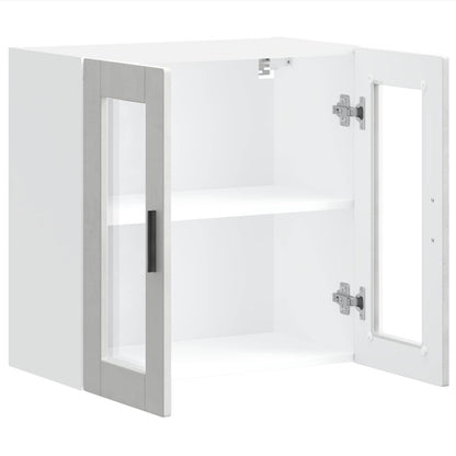 vidaXL Kitchen Wall Cabinet with Glass Door "Porto" Concrete Grey