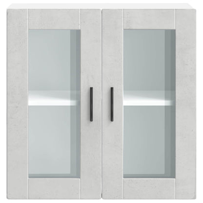 vidaXL Kitchen Wall Cabinet with Glass Door "Porto" Concrete Grey