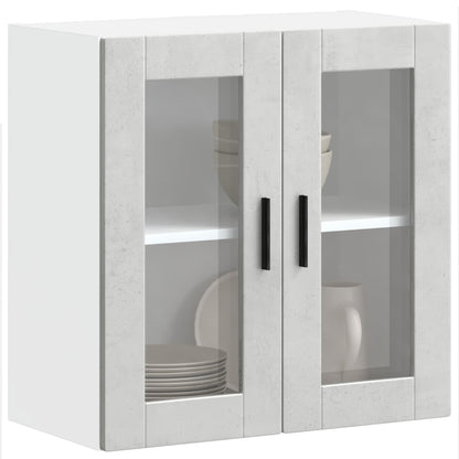 vidaXL Kitchen Wall Cabinet with Glass Door "Porto" Concrete Grey