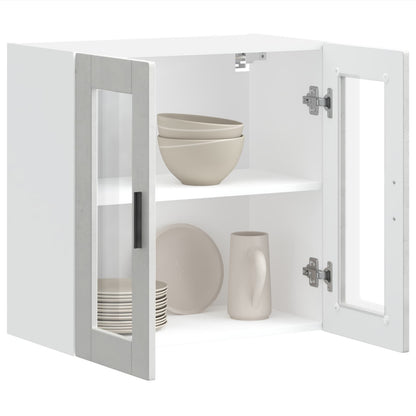 vidaXL Kitchen Wall Cabinet with Glass Door "Porto" Concrete Grey
