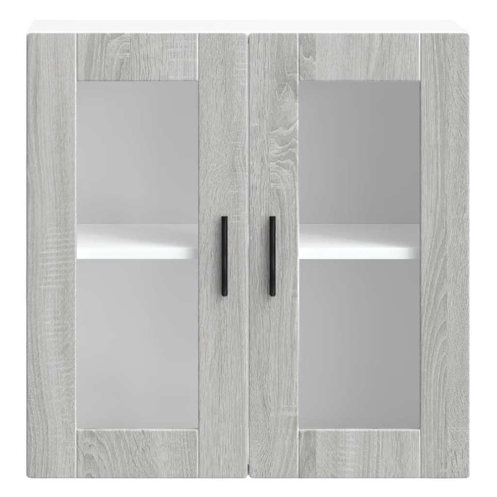 vidaXL Kitchen Wall Cabinet with Glass Door Porto Grey Sonoma