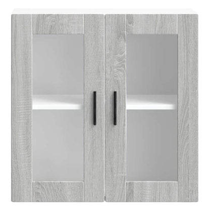 vidaXL Kitchen Wall Cabinet with Glass Door Porto Grey Sonoma