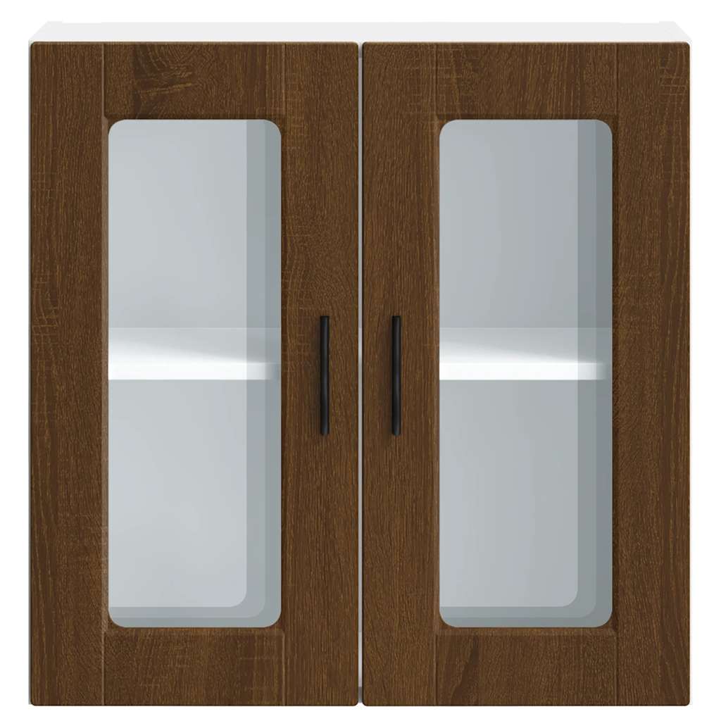 vidaXL Kitchen Wall Cabinet with Glass Door Porto Brown Oak