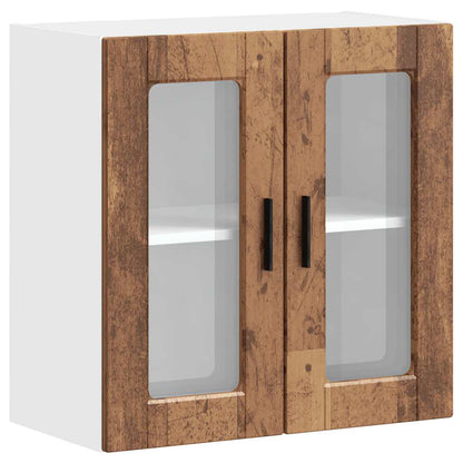 vidaXL Kitchen Wall Cabinet with Glass Door Porto Old Wood